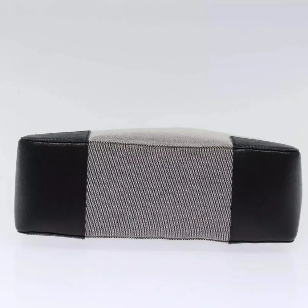 GUCCI Hand Bag Canvas Gray Auth
